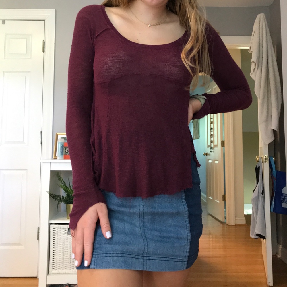 Free People Marron Long Sleeve Tee